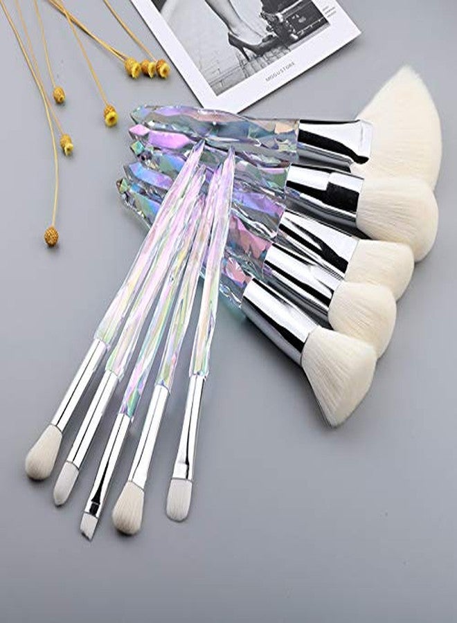 Kingtree Crystal Makeup Brush Set, 10PCS Sparkling Premium Makeup Brushes Professional Synthetic Bristles Foundation Blush Concealer Eyeshadow Makeup Brush for Girls - Image 5